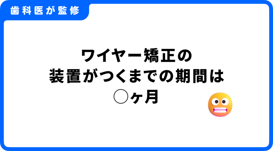 ワイヤー矯正 装置がつくまで 期間